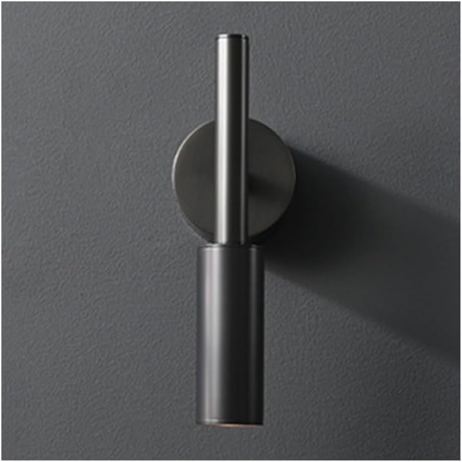 Brass Wall Sconce, 5W LED Reading Light, Adjustable Wall Lamp, 3-Color Dimming, for Bedroom, Bedside Wall Lights, Living Room, Study Lighting Fixtures(Black)