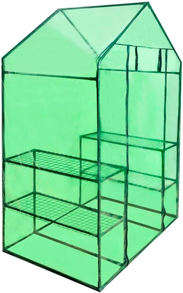 Greenhouse Transparent Green Powder-Coated Steel Garden Structures Hardware