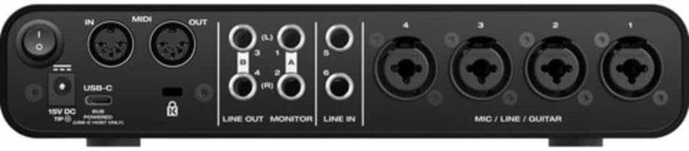 MOTU M6 Desktop 6x4 USB-C Audio-MIDI Interface Bundle with XLR-XLR Cable and Fastener Straps