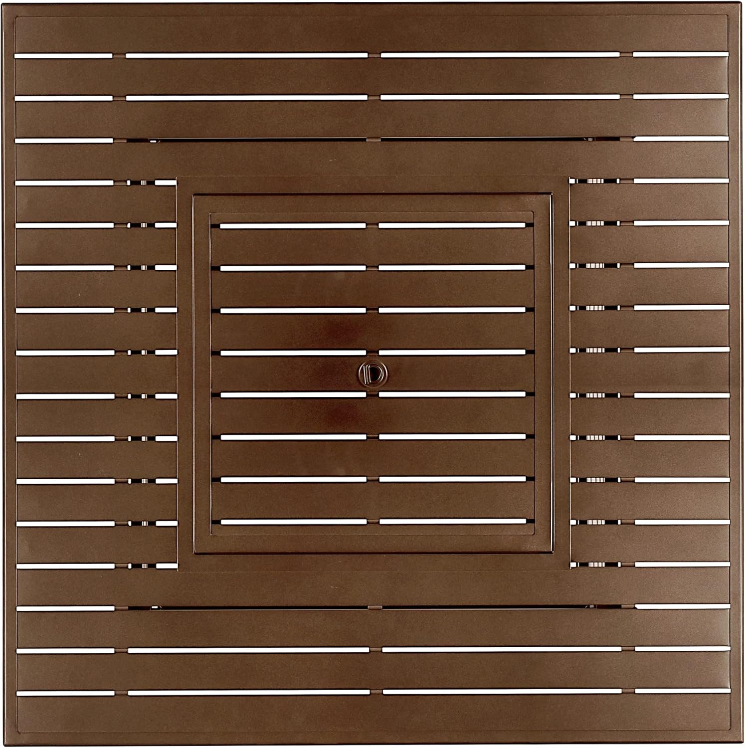 Square 42 in. x 42 in. Aluminum Propane Fire Pit Table with Glass Beads, Two Covers, Lid, 57,000 BTUs in Brown Finish