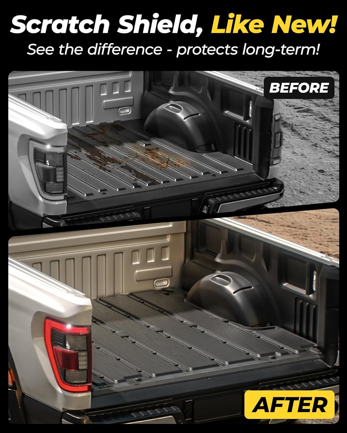 3W Truck Bed Mat Fit for 2020-2024 2025 Jeep Gladiator (5ft Bed), All Weather Protection Custom Fit TPE Heavy Duty Truck Bed Liner for Jeep Gladiator JT Accessories Black