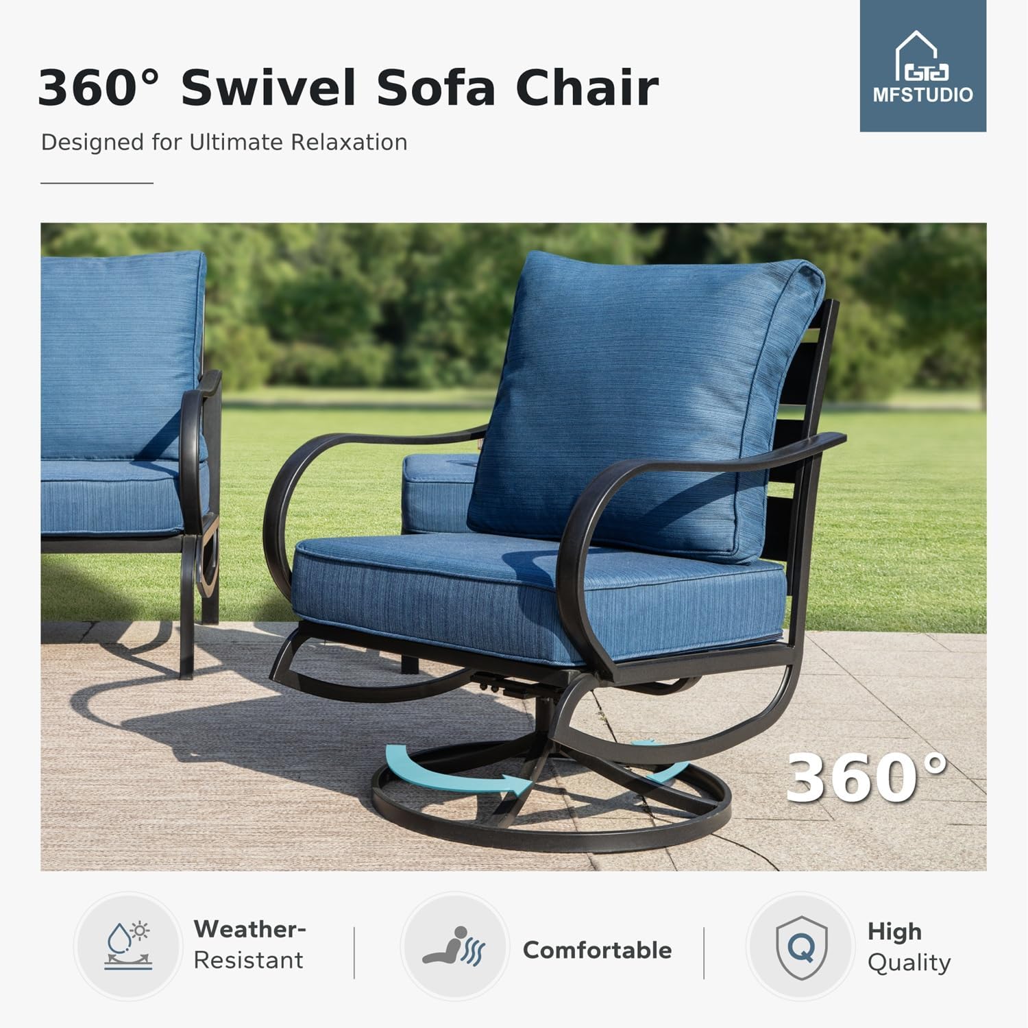 MFSTUDIO Patio Furniture Sets with 45