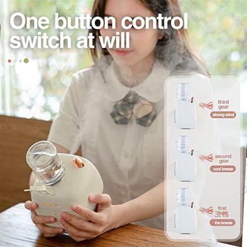 Humidifiers for Bedroom 1200/2400mAh Air Conditioner Portable Camping Fan Rechargeable Spray Cooling Cute Air Humidifier Fan Outdoor Home Humidifier for Home (Color : 1200mAh Pink)