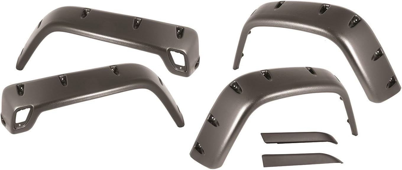 Rugged Ridge All Terrain Fender Flares w/Hardware | Black, ABS Plastic, 6 Piece Set | 11630.10 | Fits 1997-2006 Jeep Wrangler TJ; 2004-2006 Jeep Wrangler LJ