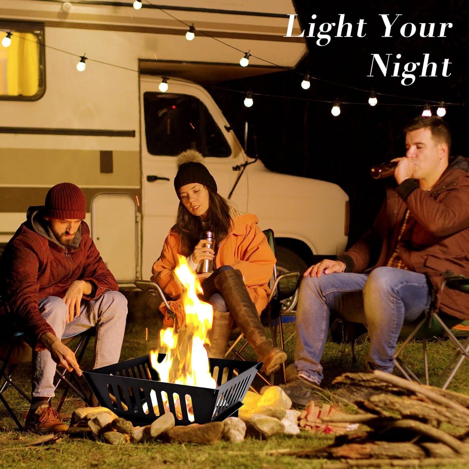 Fire Pits for Outside and Log Carrier