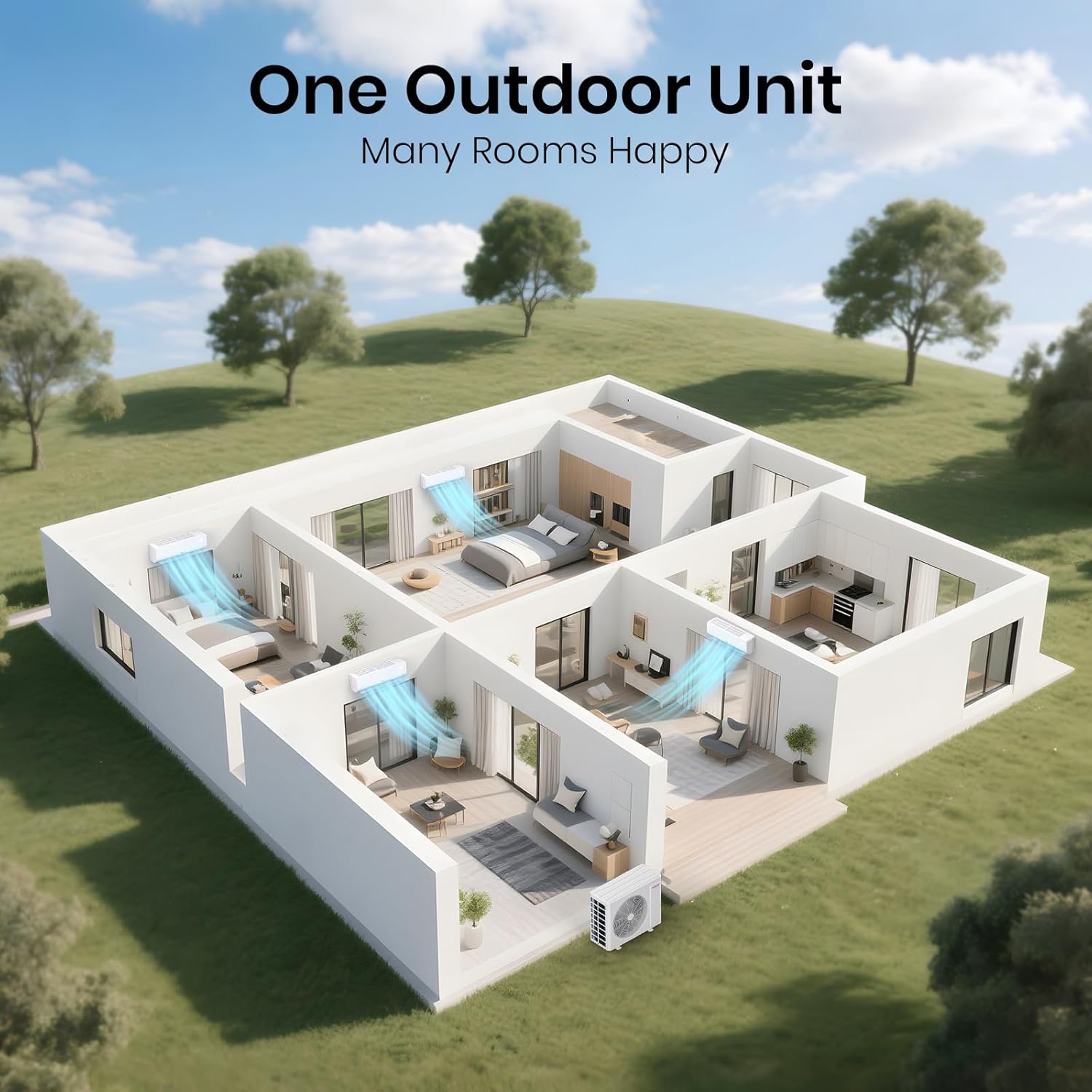 TOSOT 30,000 BTU Dual 2 Zone Mini Split Air Conditioner with Heat Pump, 21 SEER2, 230V, Wifi-Enabled Ductless Inverter Split System with 16.4 ft Copper Line Set, 12,000 +18,000 BTU, Cosmo Series