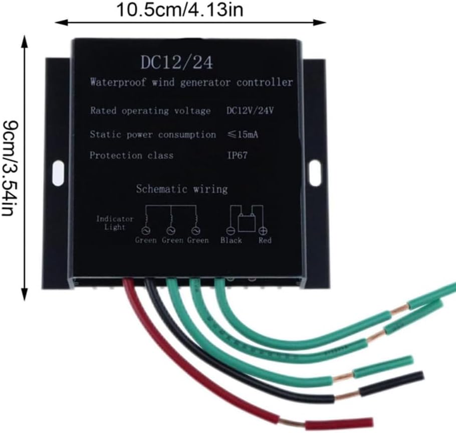 3000W Wind Generator Controller DC 12V 24V 48V 220V IP67 Waterproof Auto-Recognition Wind Turbine Charge Controller for Renewable Energy Systems,12V