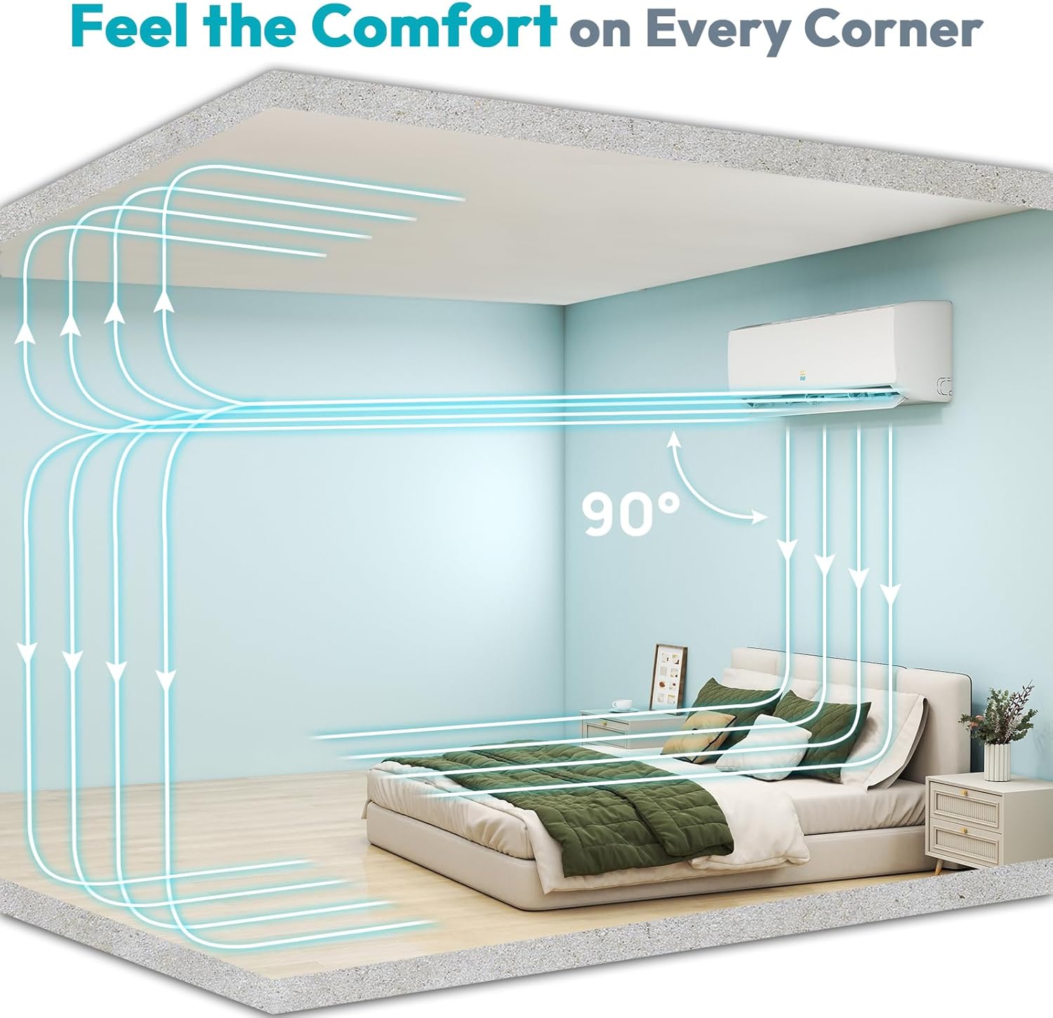 18000 BTU Mini Split Ac/Heating System, 19 SEER2 230V Air Conditioner Inverter Heating and Cooling, Wall Mounted Ductless ac split units Cools Up to 1250sq.ft, 24H Timer, Installation Kit