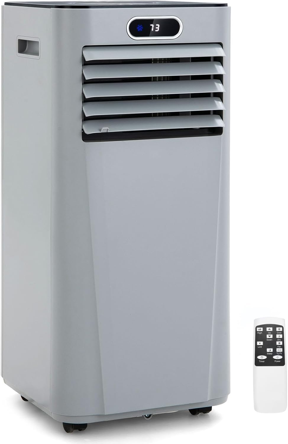 KOTEK Portable Air Conditioner, 10000 BTU Air Cooler for Rooms up to 350 Sq.Ft w/Dehumidifier & Fan, Sleep Mode, 24H Timer, Remote Control, Standing AC Unit for Bedroom (Grey)