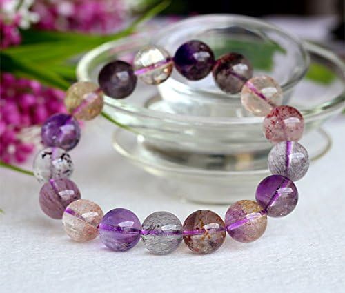 1 strands natural purple pink red mix super seven 7 bracelet round ????7, melody stone 12mm 04049