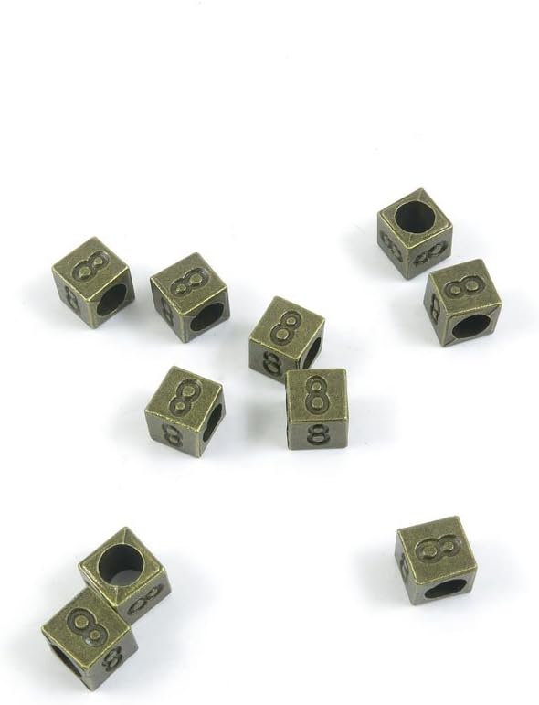 1630 Pieces Jewelry Making Charms Findings Antique Bronze Brass Fashion Jewellery Wholesale Supplies Pendant Lots Bulk Supply P7OI1 Cube Number Numeral 8 Loose Beads