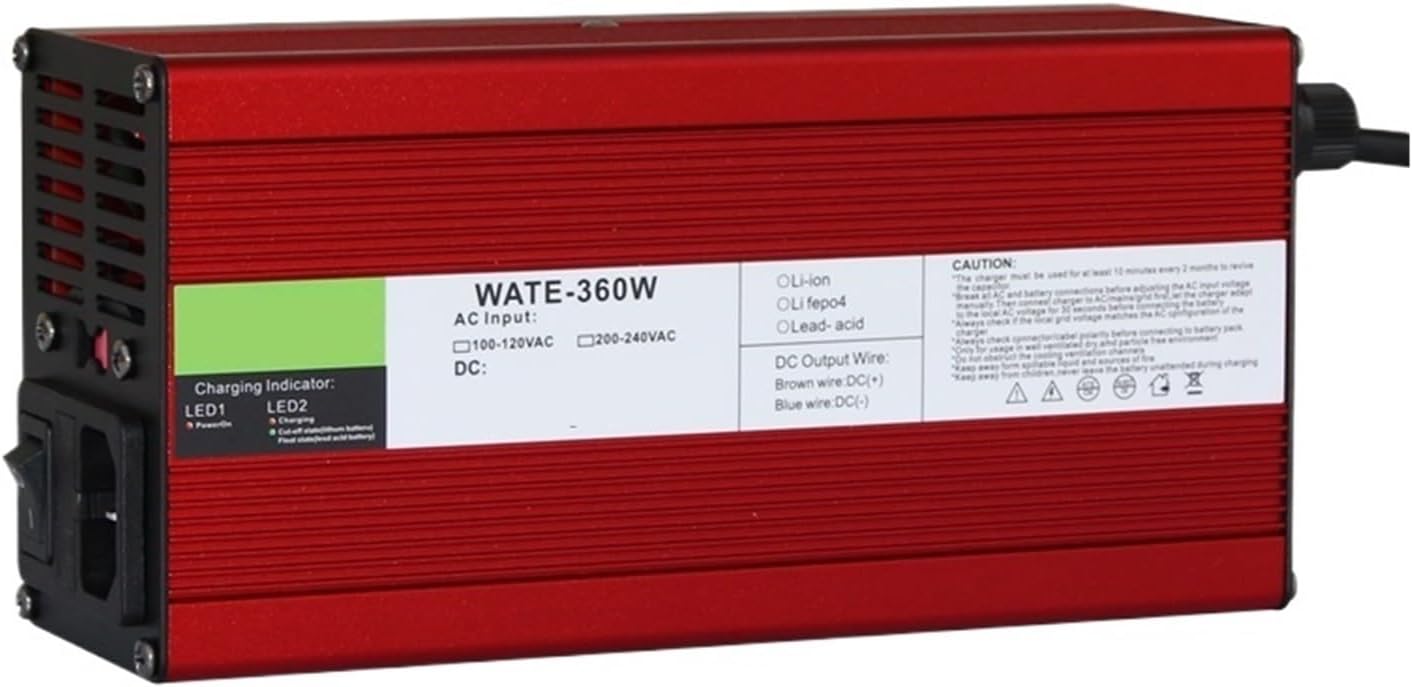 CAARLA Charger Aluminum Lithium Ion Battery 71.4V 5A Lithium ion Battery 17S Battery Charger with Fan Intelligent Charger 62.9Vintelligent Charger 360W(RCA,A.U)