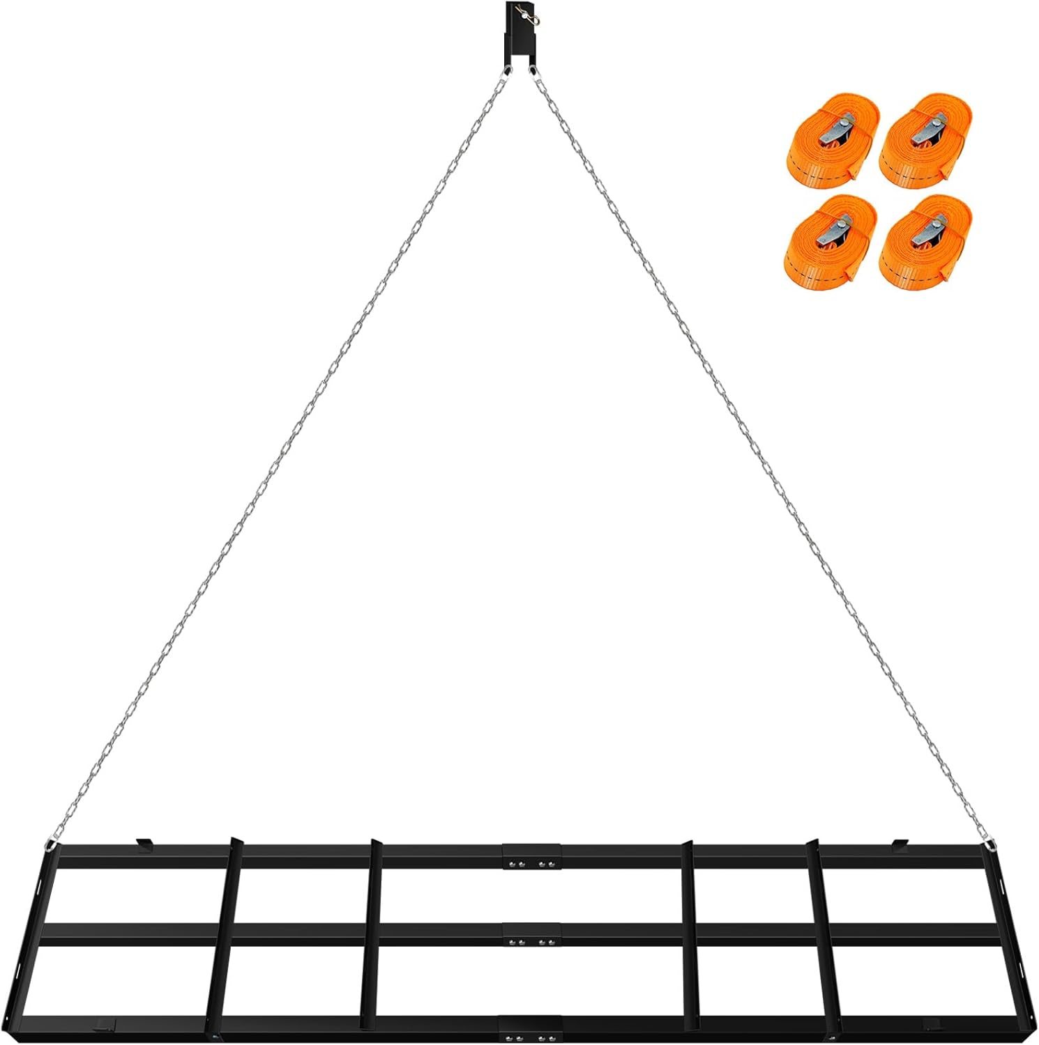 RYFT Drag Harrow 8 FT, Heavy Duty Driveway Grader with Adjustable Bars & 6 FT Chain, Tow Behind Lawn Drag Harrow for ATV, UTV, Tractor, Mower, Land Leveler for Gravel, Sand, Soil, Hay