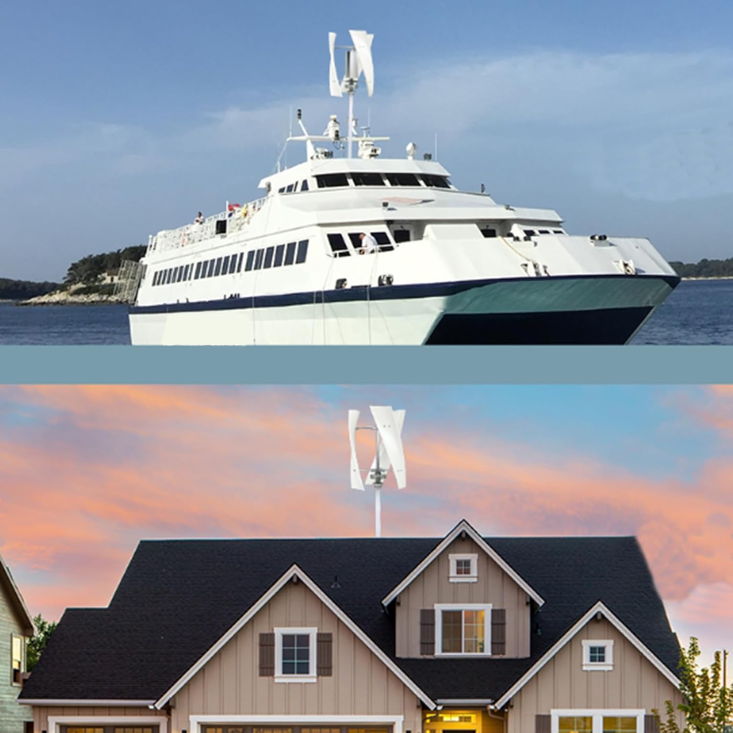 3000W Small Vertical Wind Turbine Generator Kit, 12V -220V with MPPT Low Noise AC Three-Blade Wind Turbine Generator Suitable for Courtyard Garden Lighting