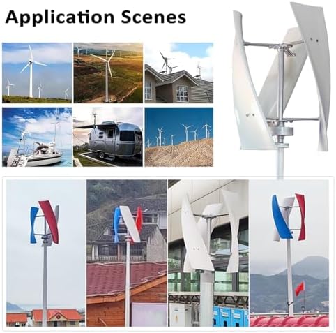 6000W Vertical Wind Turbine Generator Kit, 12/24V 3-Blade with Controller for Boats, Homes, Businesses, Gazebos, Industrial Use - Eco-Friendly Renewable Energy Solution