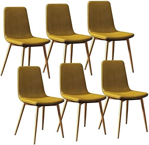 Modern Kitchen Dining Room Chairs Kitchen Chairs Set of 6 Modern Dining Chairs Lounge Barstool with Metal Legs PU Leather Seat and Backrests for Living Room Bedroom Office Lounge