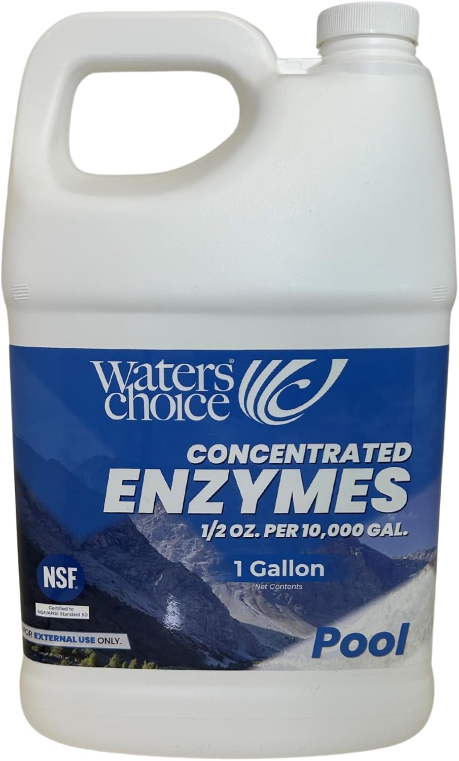 Waters Choice Pool Enzyme Concentrate - 1 Gallon - Non-Toxic Weekly Natural Enzymes for Crystal Clear Pool Water - Effective Pool Clarifier