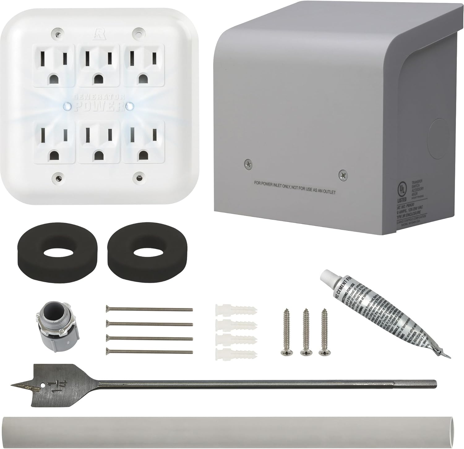 Reliance Control Corporation WKPBN30 Portable Generator Through-The-Wall PWR Transfer Kit, No Size, EMW3790037