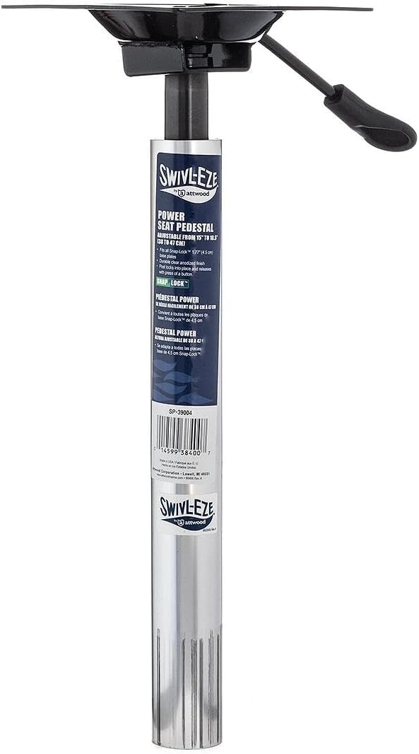 Attwood SP-39004 1.77 Series Adjustable Aluminum Snap-Lock Seat Pedestal,16-20