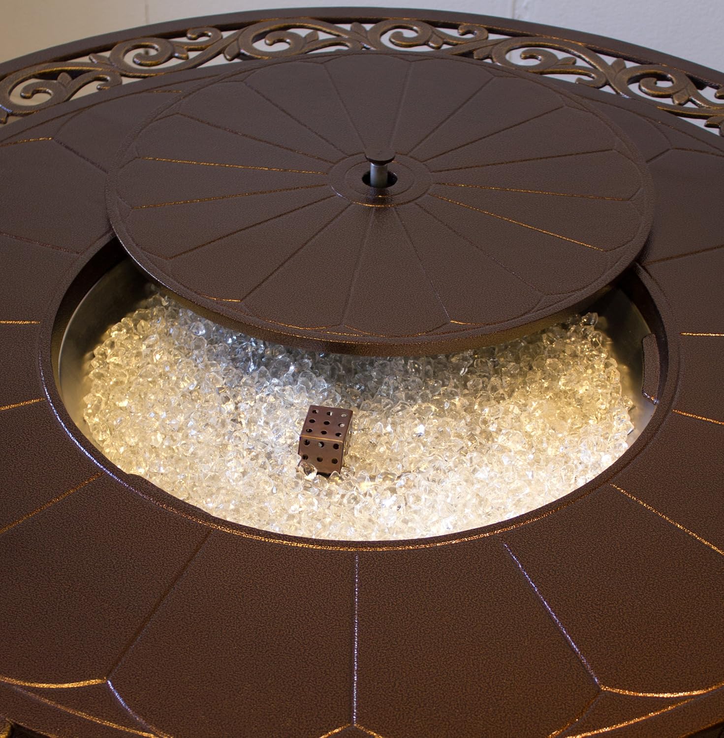 Hiland 48'' Cast Aluminum Propane Fire Pit Table, 42K BTU's, Round