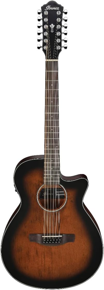 Ibanez AEG5012 12-string Acoustic-electric Guitar - Dark Violin Sunburst