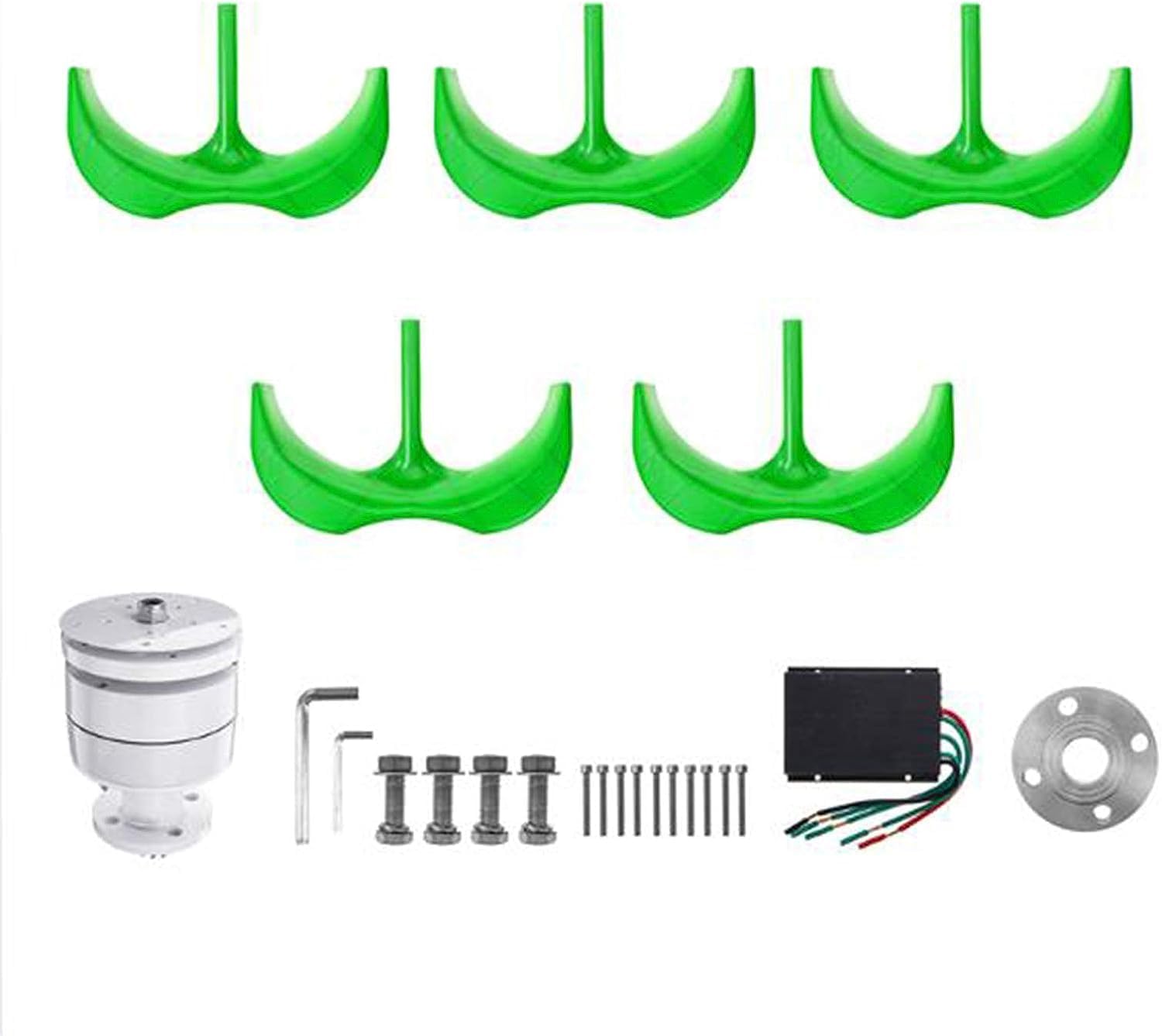 CHRISK Low Speed 8000W Vertical Wind Turbine Generator, Home Vertical Wind Turbines Generator Set with MPPT Controller for Home Farm