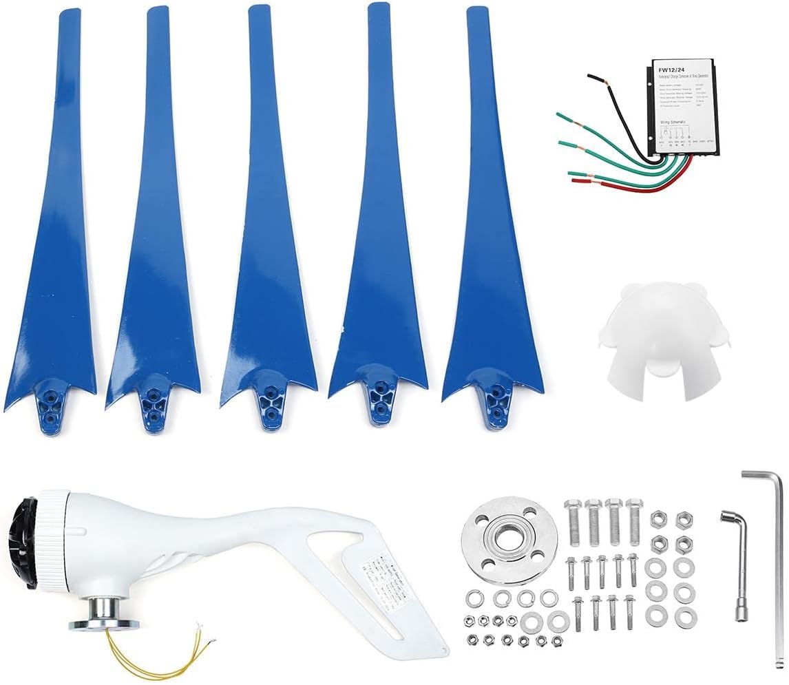 9000W Wind Turbine Generator 12V 24V Free Alternative Energy Windmills with MPPT Controller 5 Blades Wind Turbine Generator