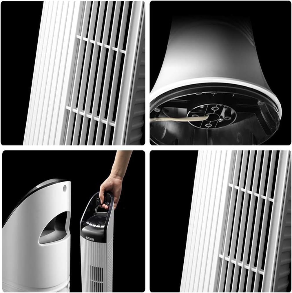 NBgy Tower Water-Cooled Fan, Water-Cooled Air Cooler Silent, No-Leaf Vertical Fan Anti-Dump Timing Design, Suitable for Family Hotel Office, White, 106x33x34cm