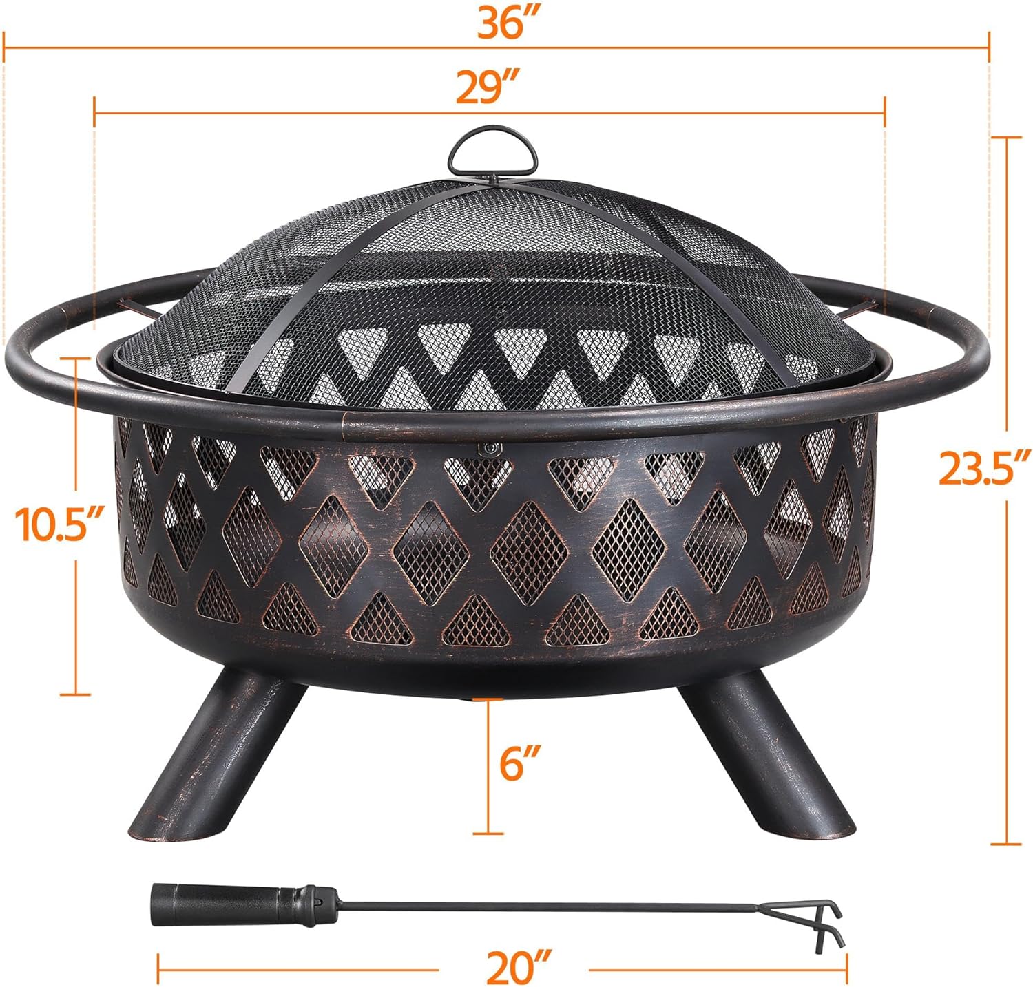 Yaheetech 36in Outdoor Fireplace Wood Burning Firepalce for Bonfire Patio Backyard