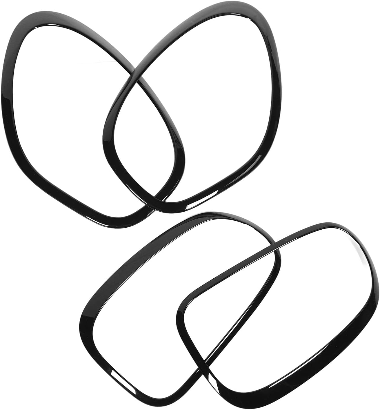 Headlight Bezel Trim Injection51139801574 Gloss Black 4 Piece Tail Light Cover Clip On Installation Fit For 2010 To 2016 R60, Other accessories