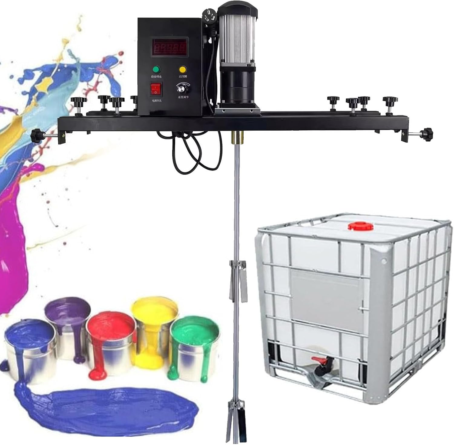 IBC Air Agitator, Electric Tank Mixer Machine, Commercial Pneumatic Bracket Mixer, Paint Stirring Machine Bracket Air Agitator Paint Mix Tool for Ink Dissolver Agitator