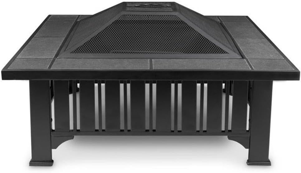 Contemporary Wood Burning Fire Pit in Black Finish