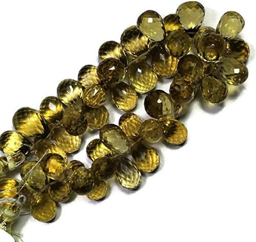 13 inch natural beads strand of 18-20mm faceted drop Lemon Quartz gemstone beads for DIY jewelry - necklace, bracelet, earring, ring.
