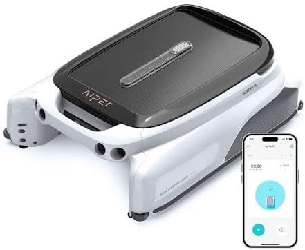 Surfer M1 Solar Powered Automatic Robotic Pool Skimmer Cleaner, White, 12H Battery Life, App Control