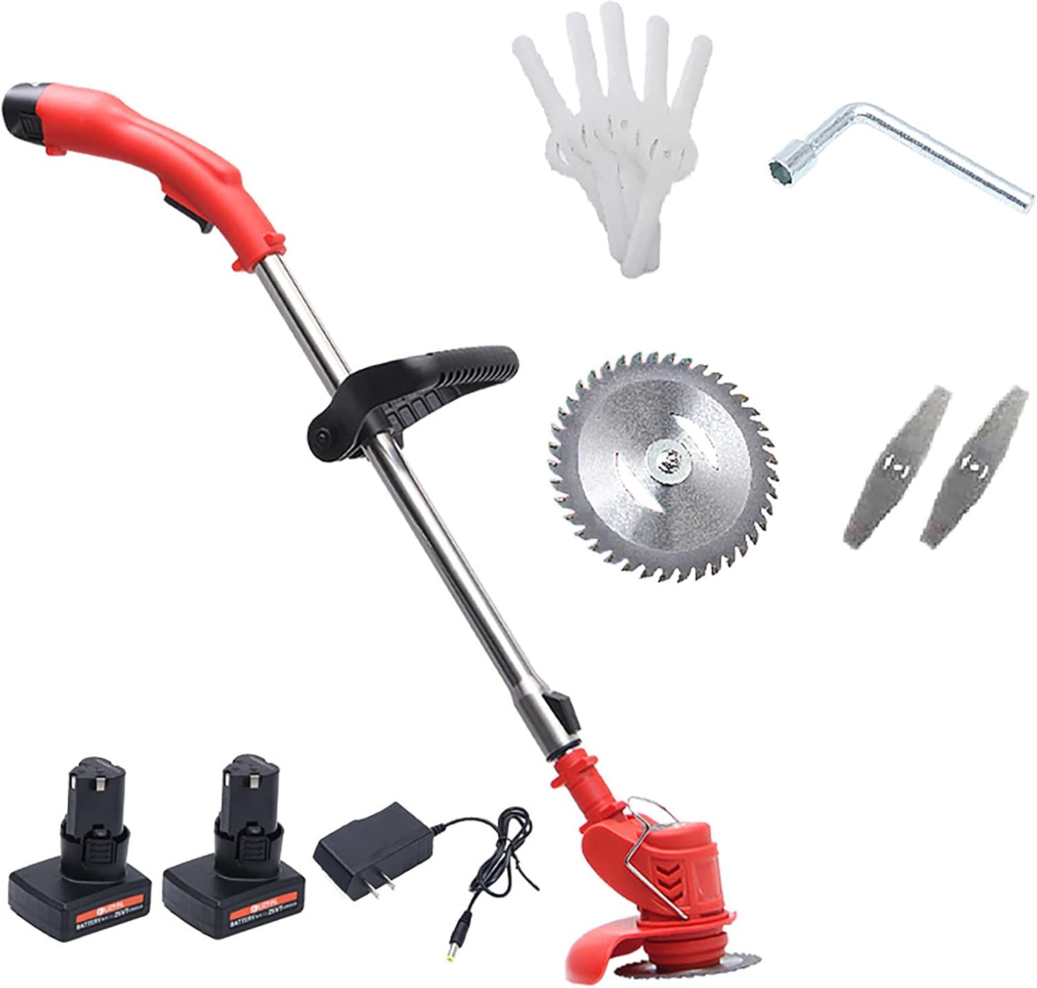 Electric Lawn Mower, Rechargeable Telescopic Handle Home Portable Lawn Mower 12V Battery Powered Lightweight Cordless Lawn Mower