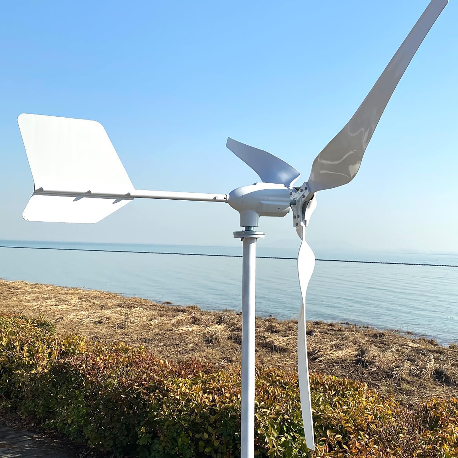 CAJUCA 9000W Horizontal Wind Turbine 3 Blades 9KW Wind Power Generator Windmill Kits LCD MPPT Charge Controller Off Grid System Charge
