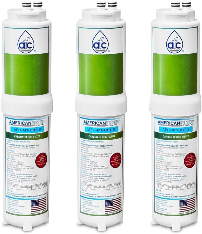 American Filter Company® # AFC-MT-CB1-S, Compatible with Arctic Pure + AR1000p, AR1000p, AR-1000P, AR-1000 P water filter cartridge - 3 Filters