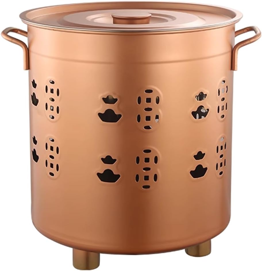 Burn Barrel for Outside, Stainless Steel Incinerator Bin, Metal Fire Pit for Home Outdoor Backyard