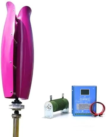 1500W Vertical Wind Turbine, 12V/24V Small Wind Generator for Home Use, Purple Color, Solar Power Complementary System, Eco-Friendly Renewable Energy Solution