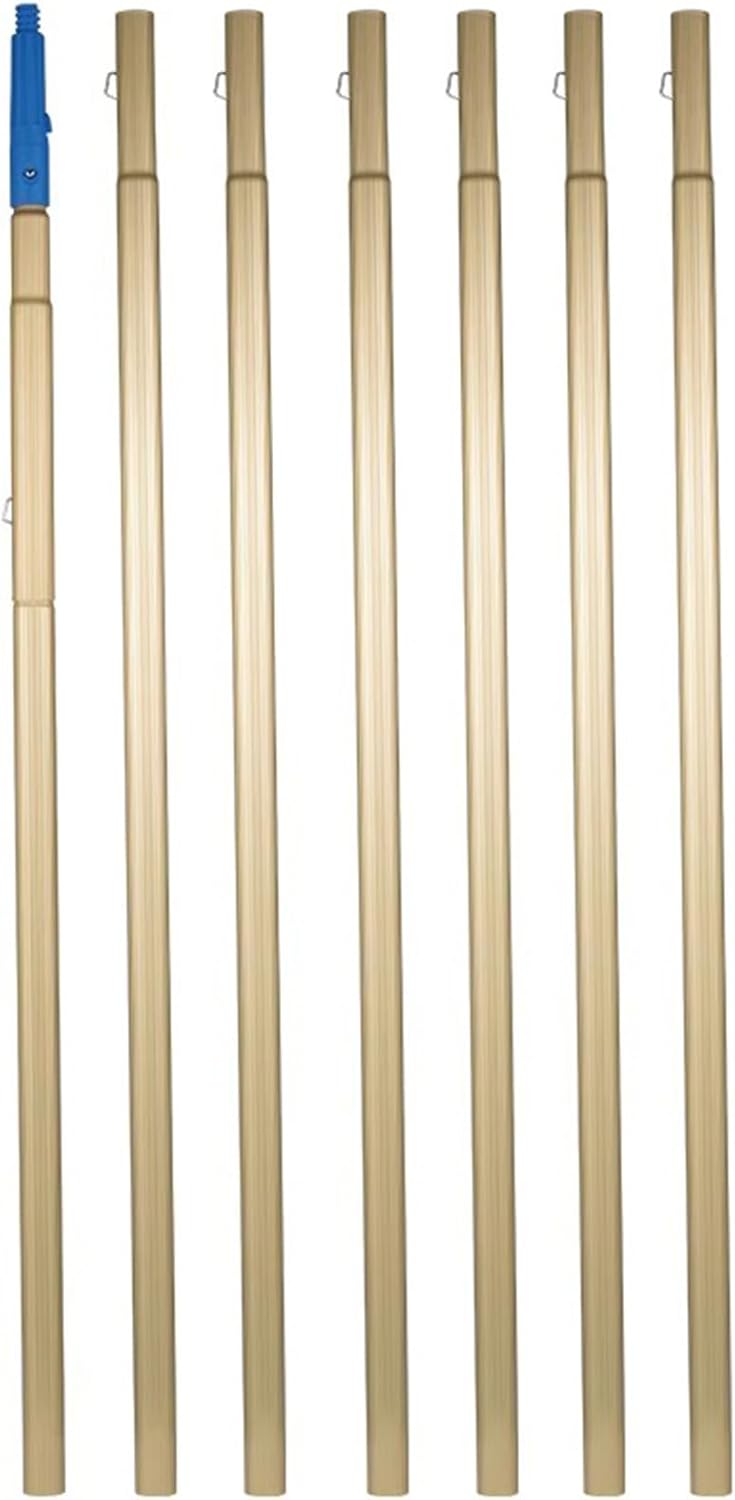 Adjustable Window Cleaning Pole Kit with Multiple Cleaning Tools and BrushHead, Aluminum Handle, Indoor/Outdoor, High Windows, Caravan, Solar Panel, Deck Cleaner