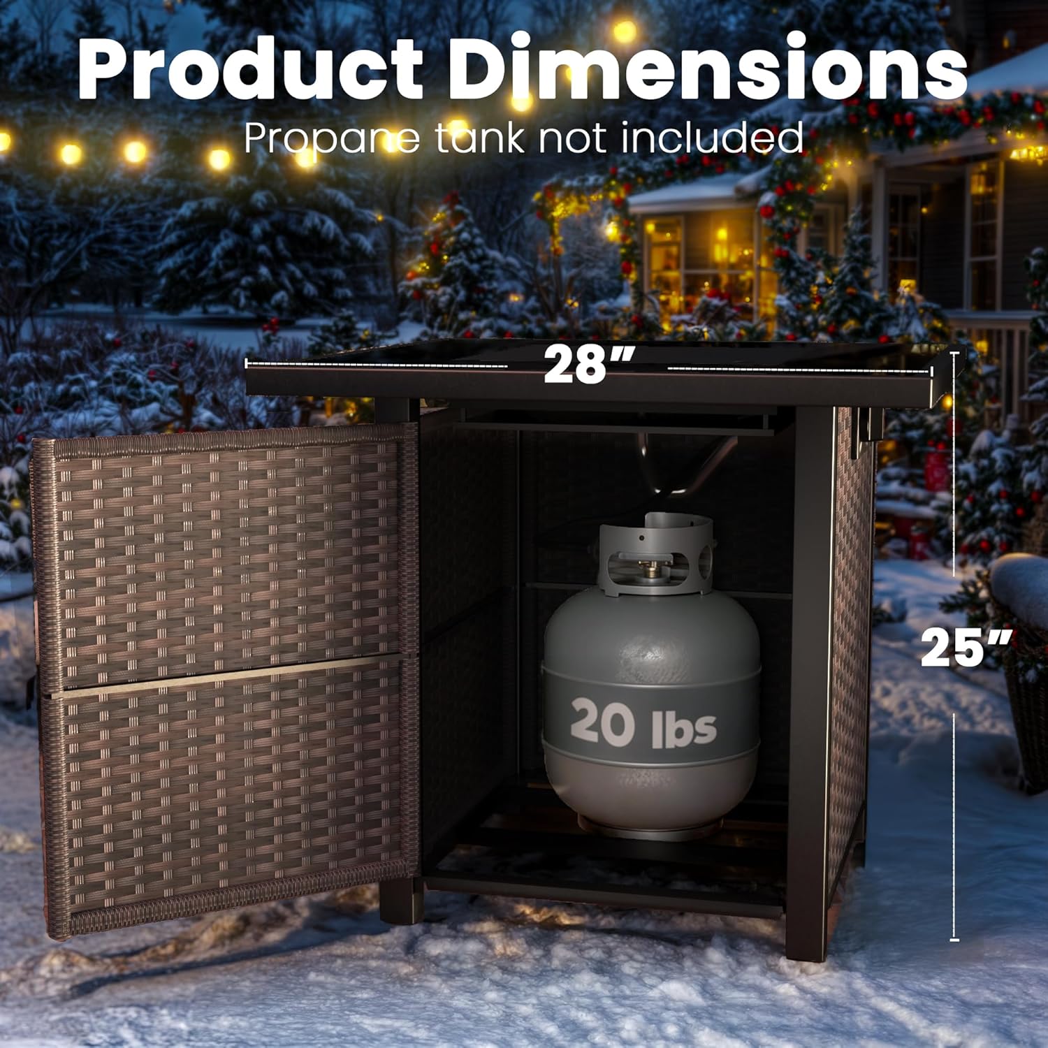 Propane Fire Pit Table, Outdoor Fire Pit Table, 28