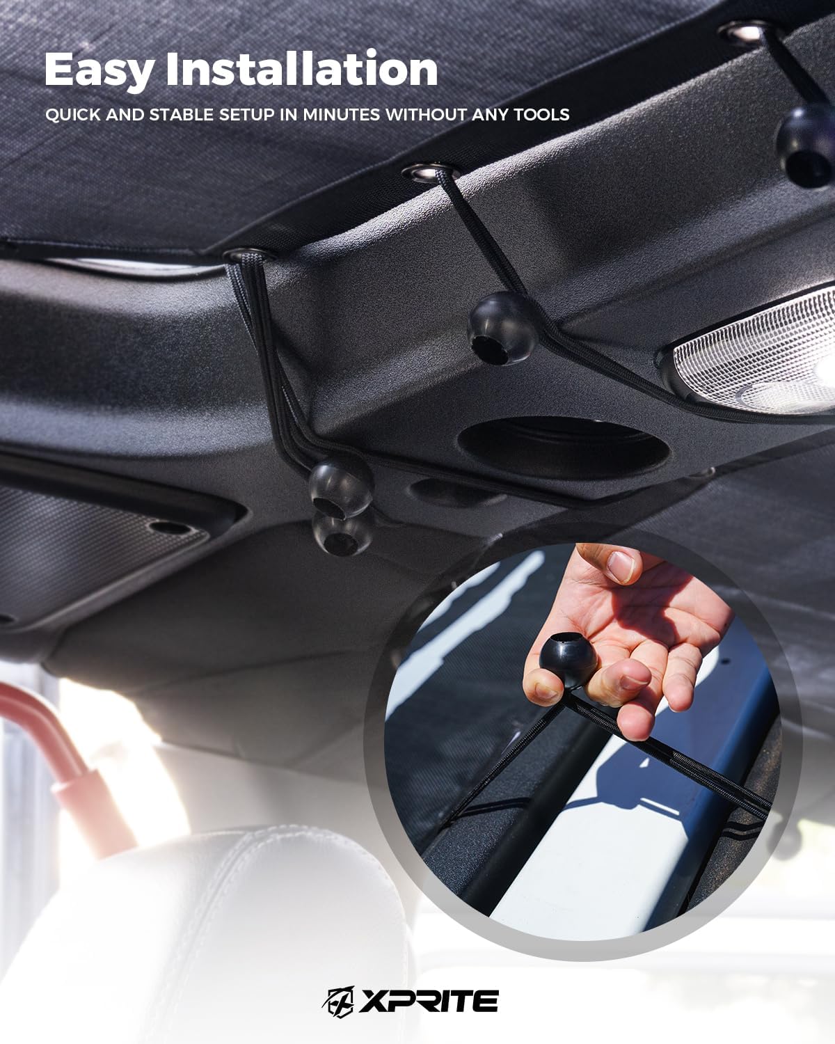 Xprite US Flag Sunshade for 2018-2025 Jeep Wrangler JL 4XE, 4-Door Front & Rear Sun Shade Mesh Top, 2PCS UV/Wind/Noise Blocker, Bikini Top Cover for Off-Road Jeep Accessories