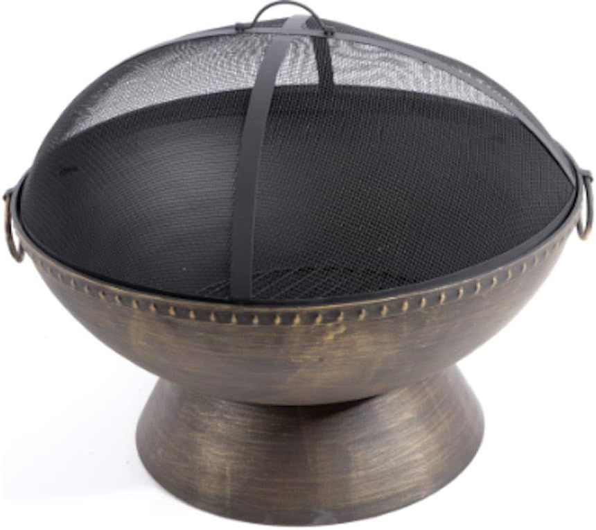T70 HR30701AA 30 inch W Flint Fire Pit 24 inch H, Bowl 30 inch W, Steel, Antique Bronze