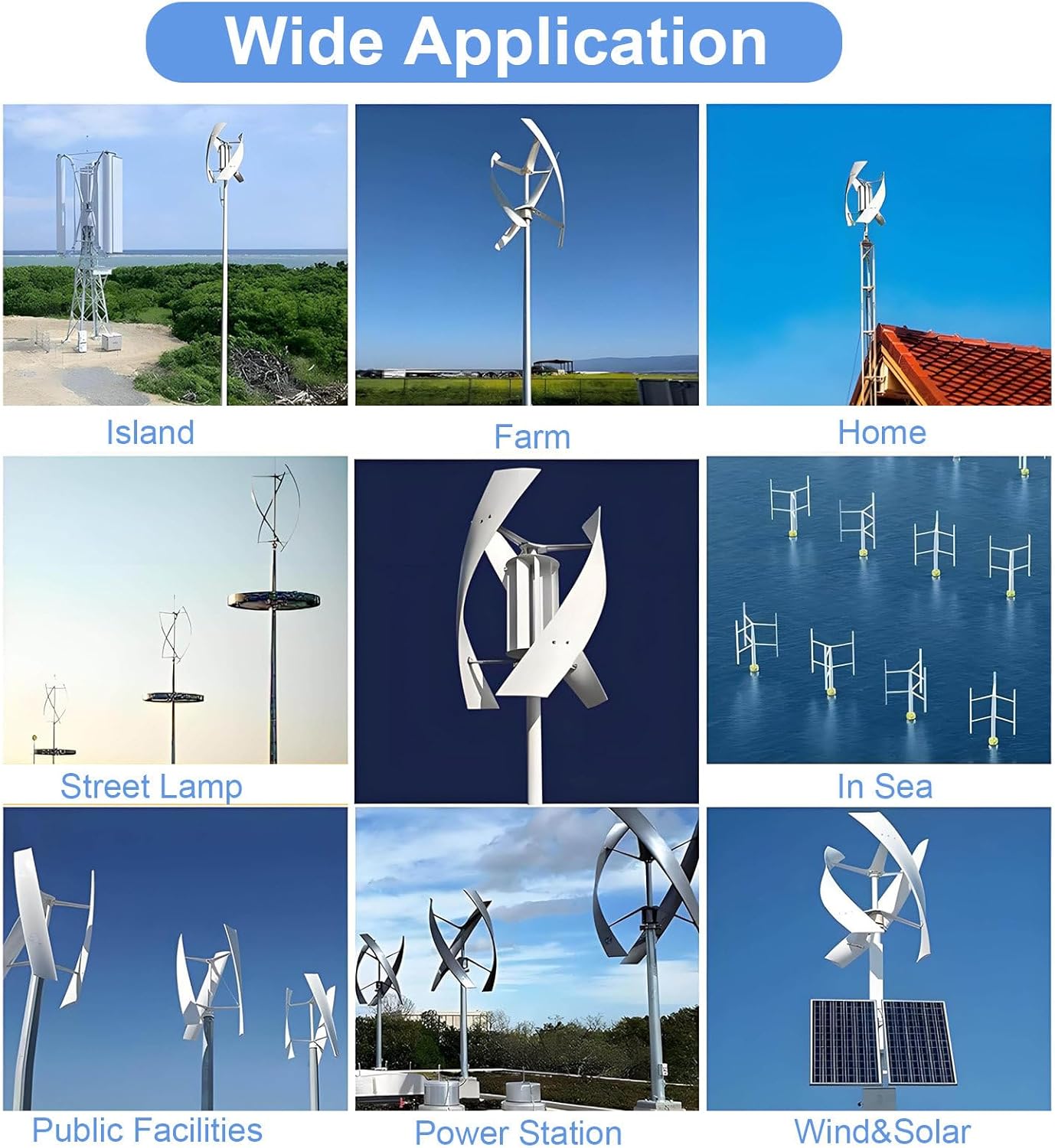 12/24V Wind Turbine Generator Vertical Axis Wind Turbine Generator Windmill Generate Turbin Complete Set with Controller 12V~300W