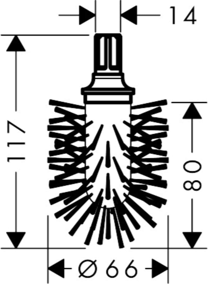 hansgrohe 40088000 Replacement Toilet Brush Accessories, White, Mittel