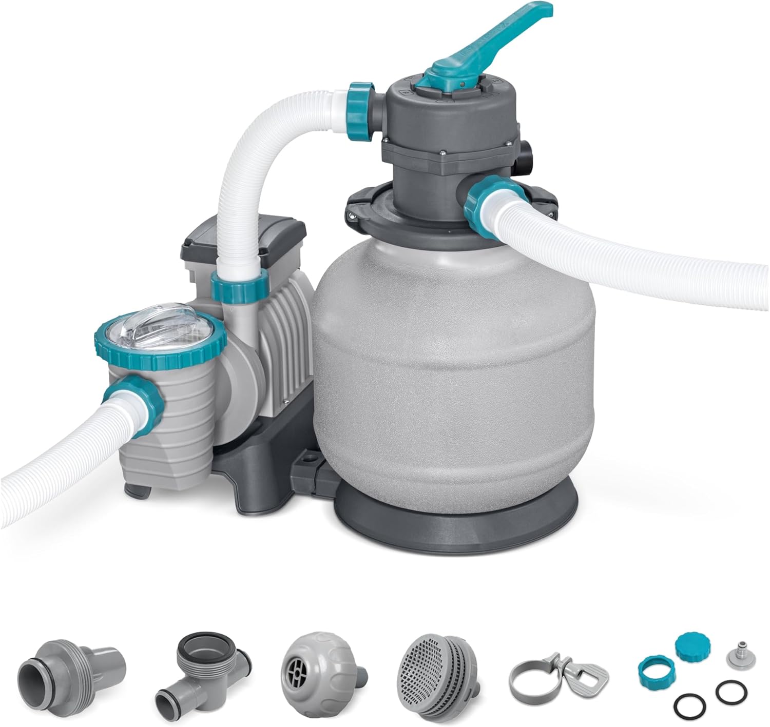 Bestway 2,200 Gallon Sand Filter Pump for 300 to 11,200 Gallon Above Ground Outdoor Swimming Pools with ChemConnect Clean Water Dispenser