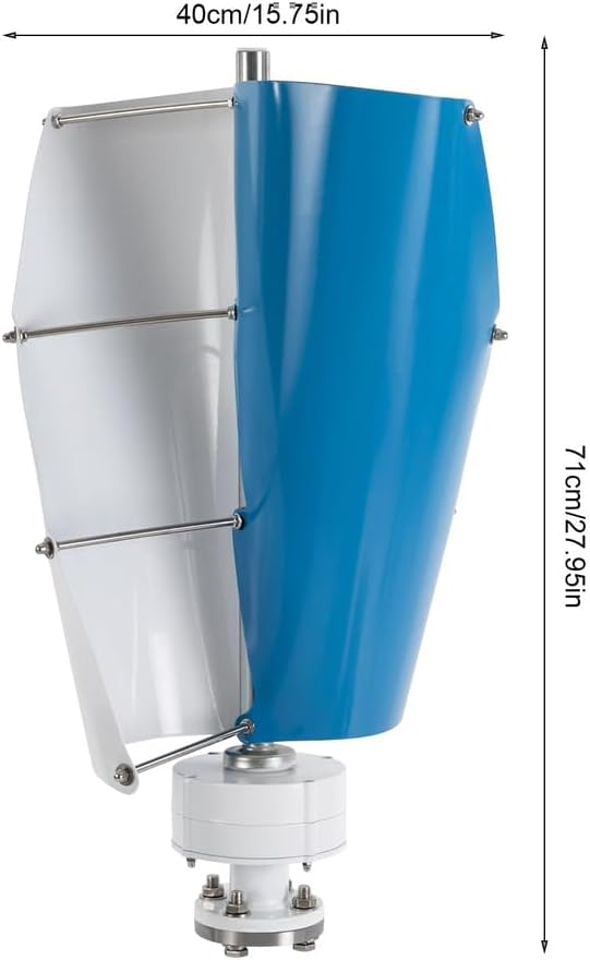 3000W-6000W No Noise Vertical Axis Wind Turbine Kit,12V 24V 48V Spiral Wind Power Generator W/Controller 2 Blade for Wind and Solar Power Generation