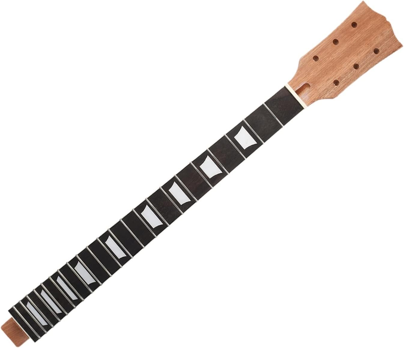 ZUZU Electric Guitar Neck Maple Rosewood Solid Black Finish for Replacement 22 Fret (Black with Trapezoid Inlays) Unfinished Guitar Neck