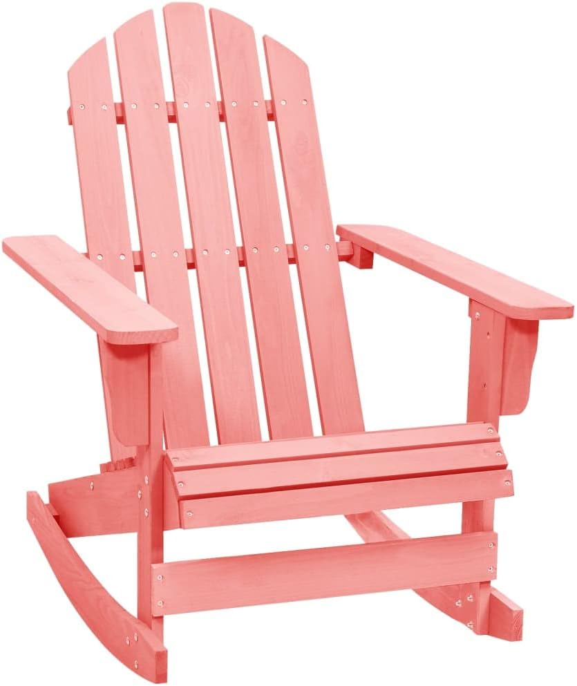Patio Chair Patio Adirondack Rocking Chair Solid Fir Wood Pink