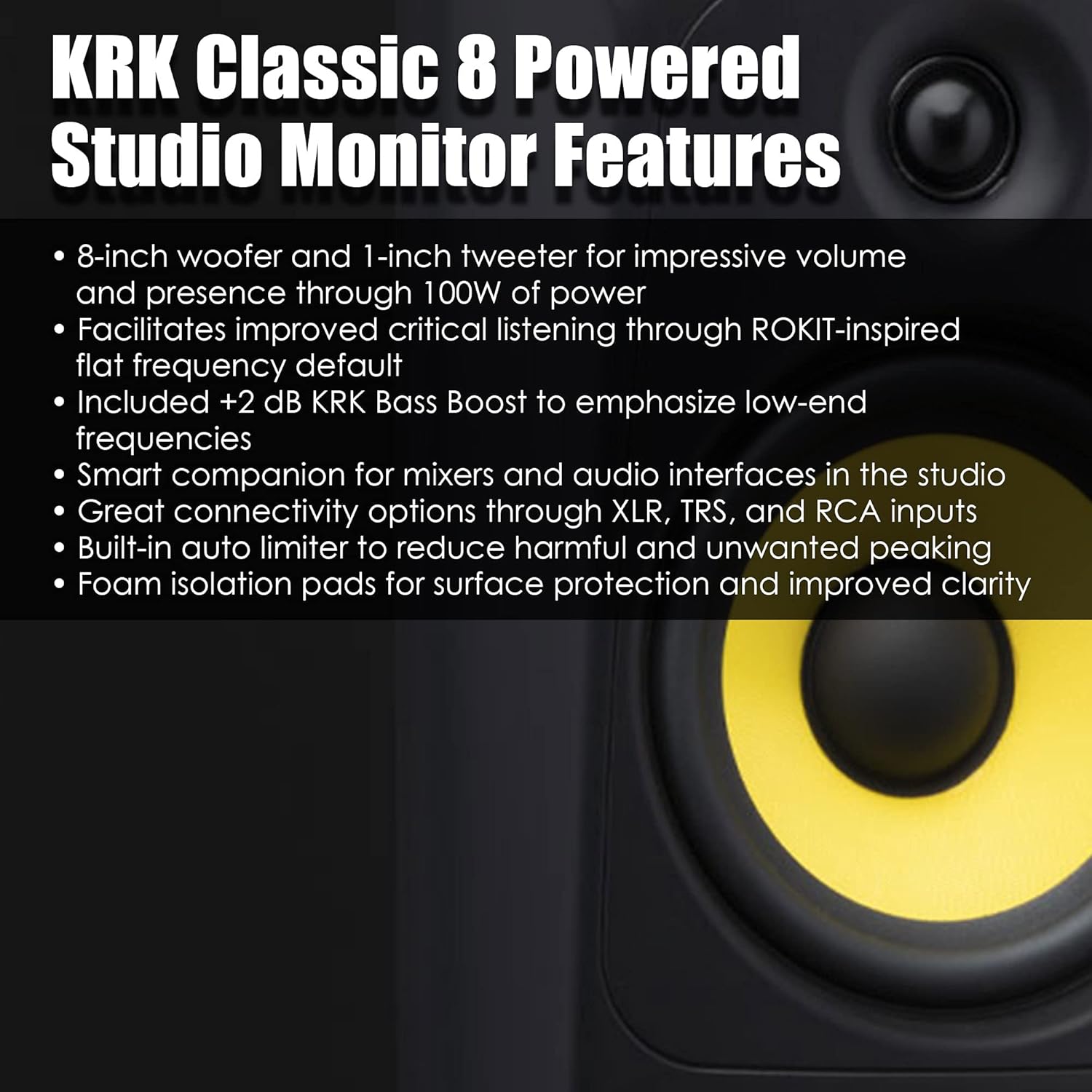KRK Classic 8 Powered Two-Way Professional Studio Monitor